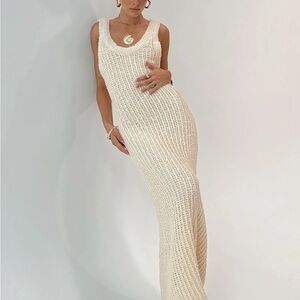 Princess Polly Cream Knit Maxi Dress